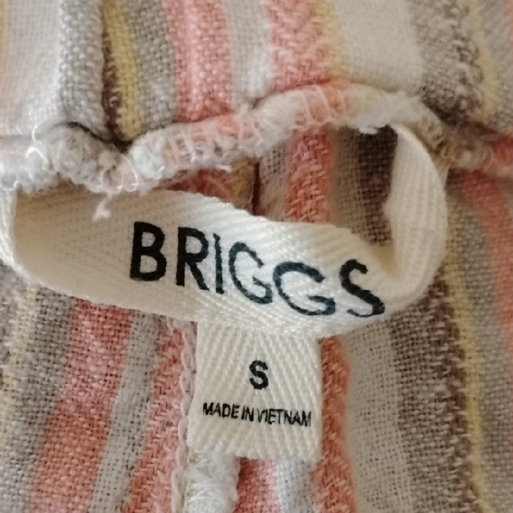 Briggs New York Pink and White Striped High Waist Shorts - Picture 4 of 5
